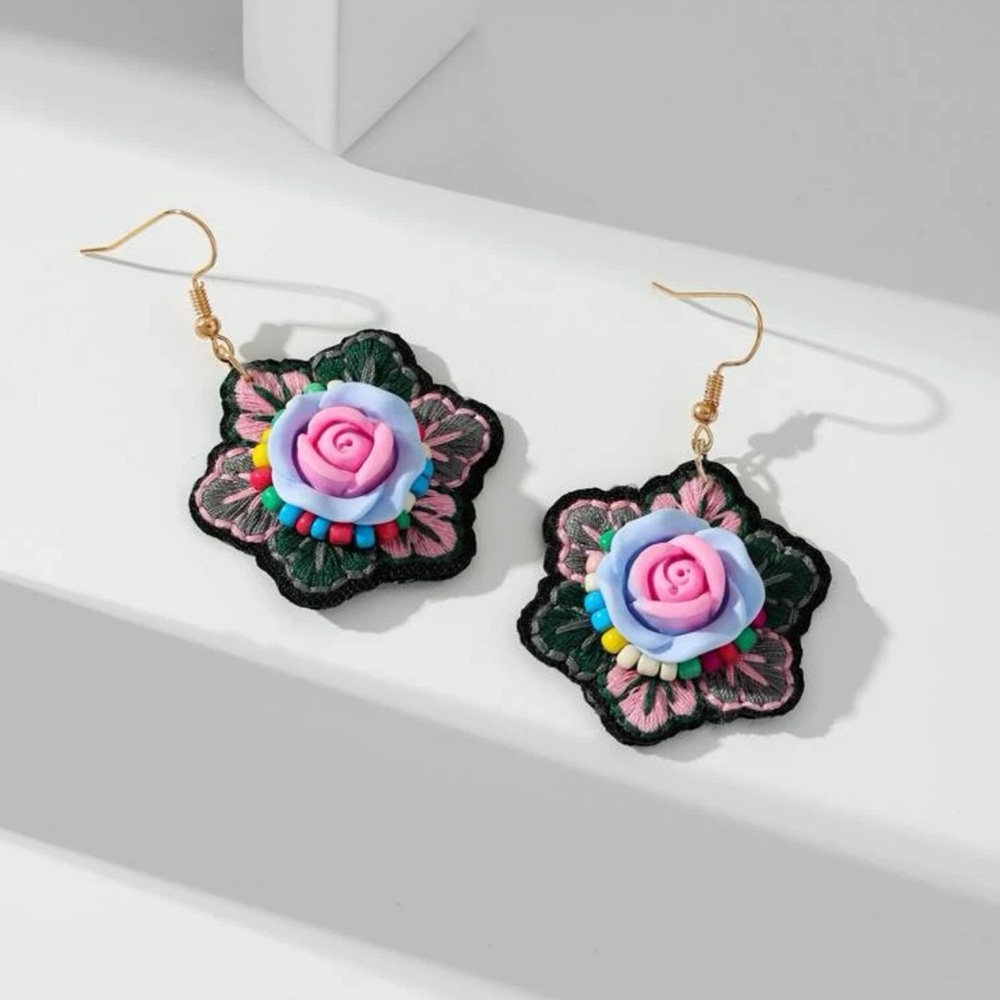 🌺 Awesome Colorful Floral Flower Stud Earrings 🌹